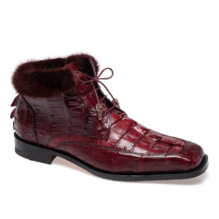 Mauri 1027 Cave Men's Shoes Exotic Crocodile Skin / Hornback / Mink Shearling Ankle Boot (MA5690)-AmbrogioShoes