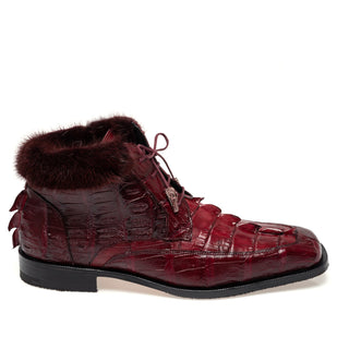 Mauri 1027 Cave Men's Shoes Exotic Crocodile Skin / Hornback / Mink Shearling Ankle Boot (MA5690)(Special Order)-AmbrogioShoes