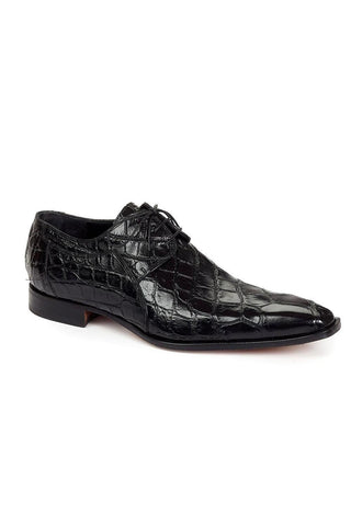 Mauri 1085 Men's Sipario Alligator Black Oxfords (MA3006)-AmbrogioShoes