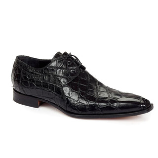 Mauri 1085 Men's Sipario Alligator Black Oxfords (MA3006) (Special Order)-AmbrogioShoes