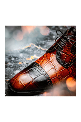 Mauri 1087/2 Flawless Exotic Alligator Skin Cap-Toe Derby (MA5595)-AmbrogioShoes