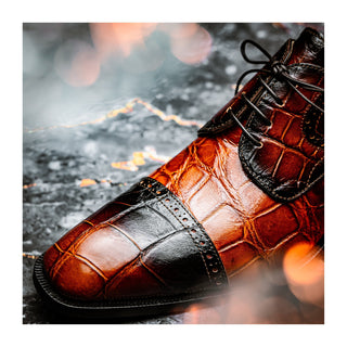 Mauri 1087/2 Flawless Exotic Alligator Skin Cap-Toe Derby (MA5595)-AmbrogioShoes