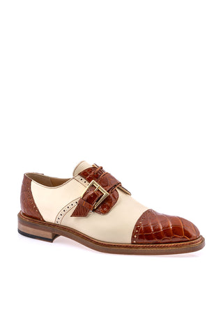 Mauri 1087/4 Alligator & Leather Single Monk-Strap-AmbrogioShoes