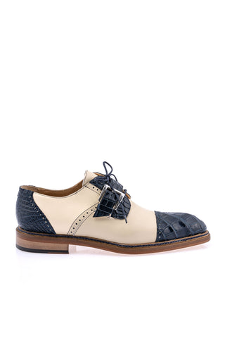 Mauri 1087/4 Alligator & Leather Single Monk-Strap-AmbrogioShoes