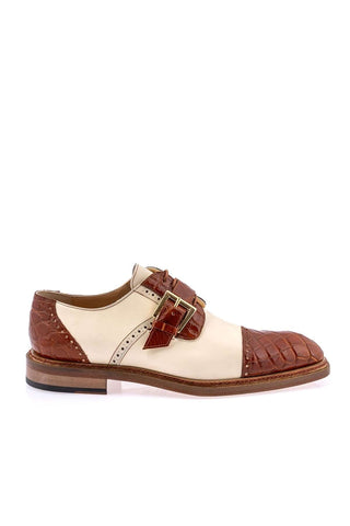 Mauri 1087/4 Alligator & Leather Single Monk-Strap-AmbrogioShoes