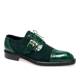 Mauri 1087/4 Flawless Men's Shoes Exotic Alligator Skin & Suede Leather Derby (MA5696)(Special Order)-AmbrogioShoes