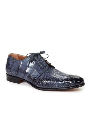 Mauri 1192 Men's Handmade Balzac Alligator Hand-Painted Charcoal Oxfords (MA3008)-AmbrogioShoes