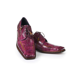 Mauri 3029 Prince Men's Designer Shoes Burgundy Body Alligator Oxfords (MA5000) (Special Order)-AmbrogioShoes