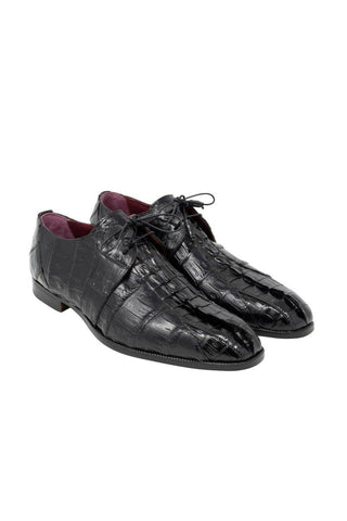 Mauri 3044 Jurassic Black Exotic Horn-Back Crocodile Oxfords (MA5114)-AmbrogioShoes