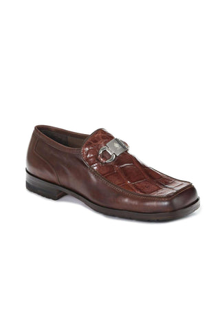 Mauri 3045 Blade Sport Rust Brown Calf-Skin Leather and Body Alligator Loafers (MA5014)-AmbrogioShoes