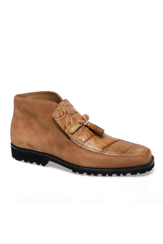 Mauri 3045/4 Blade Alligator Skin & Suede Slip-On Ankle Boot (MA5689)-AmbrogioShoes