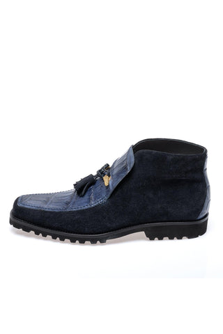 Mauri 3045/4 Blade Exotic Alligator Skin & Suede Slip-On Ankle Boot (MA5689)-AmbrogioShoes