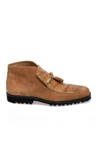 Mauri 3045/4 Blade Exotic Alligator Skin & Suede Slip-On Ankle Boot (MA5689)-AmbrogioShoes
