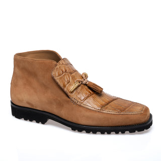 Mauri 3045/4 Blade Exotic Alligator Skin & Suede Slip-On Ankle Boot (MA5689)-AmbrogioShoes