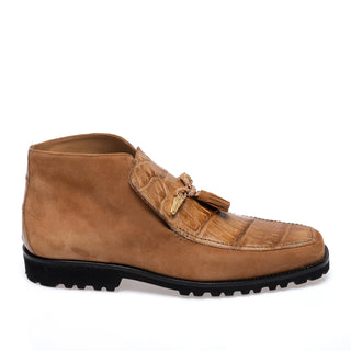 Mauri 3045/4 Blade Men's Shoes Exotic Alligator Skin & Suede Leather Slip-On Ankle Boot (MA5689)(Special Order)-AmbrogioShoes