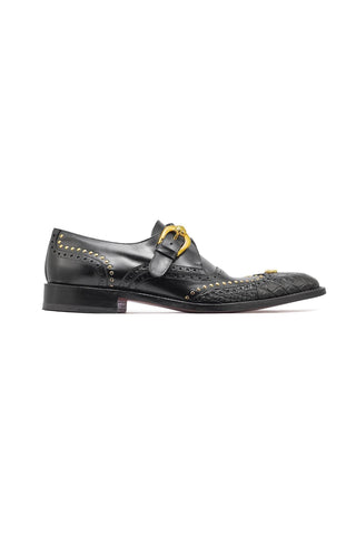 Mauri 3051 Godfather Alligator & Leather Single Monk Straps-AmbrogioShoes
