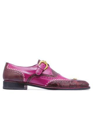 Mauri 3051 Godfather Alligator & Leather Single Monk Straps-AmbrogioShoes
