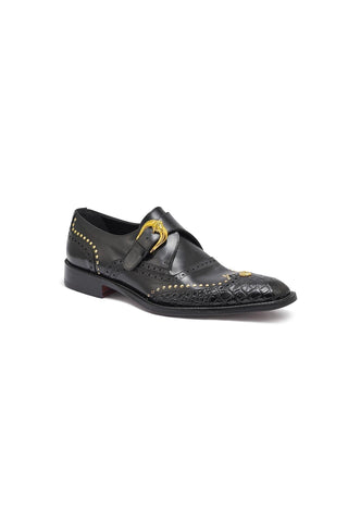 Mauri 3051 Godfather Alligator & Leather Single Monk Straps-AmbrogioShoes