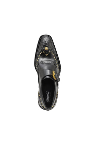 Mauri 3051 Godfather Alligator & Leather Single Monk Straps-AmbrogioShoes