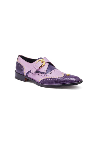Mauri 3051 Godfather Alligator & Leather Single Monk Straps-AmbrogioShoes