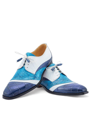 Mauri 3064 Swag Exotic Alligator & Ostrich Skin Derby (MA5529)-AmbrogioShoes