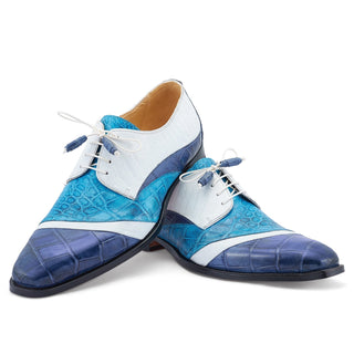 Mauri 3064 Swag Men's Shoes Exotic Alligator & Ostrich Skin Derby (MA5529)(Special Order)-AmbrogioShoes