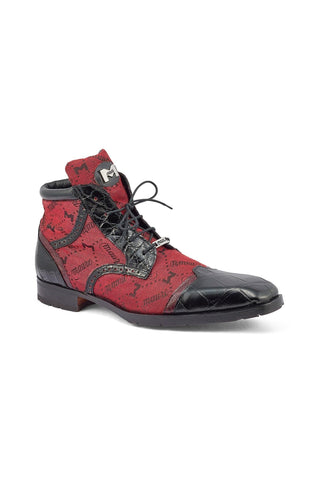 Mauri 3069 Jetset Alligator, Ostrich & Fabric Boots-AmbrogioShoes