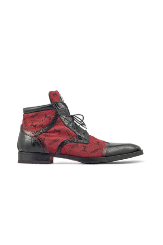 Mauri 3069 Jetset Alligator, Ostrich & Fabric Boots-AmbrogioShoes