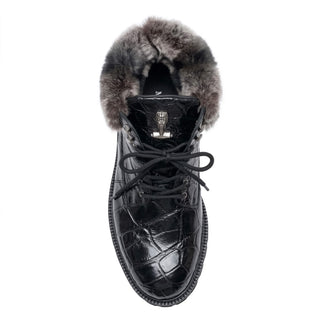 Mauri 3240/4 Smoke Alligator Skin Lapin Lined Boots-AmbrogioShoes