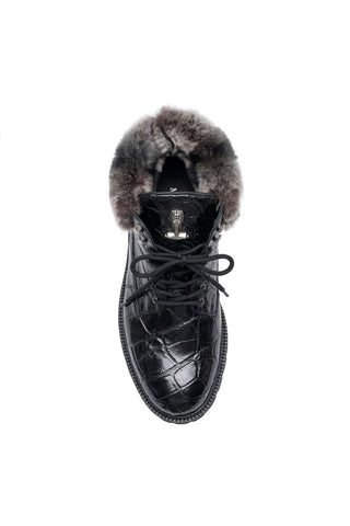 Mauri 3240/4 Smoke Exotic Alligator Skin Lapin Lined Boots (MA5686)-AmbrogioShoes