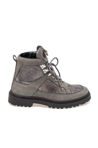 Mauri 3259 Backdoor Exotic Ostrich Skin & Nubuck Leather Boot (MA5687)-AmbrogioShoes