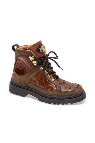 Mauri 3259 Backdoor Exotic Ostrich Skin & Nubuck Leather Boot (MA5687)-AmbrogioShoes