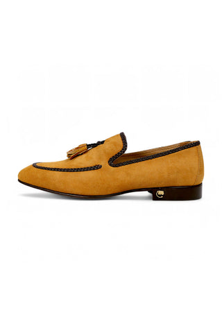 Mauri 3262 Exotic Ostrich / Suede Tassels Slip-On Loafer (MA5660)