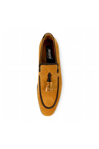 Mauri 3262 Exotic Ostrich / Suede Tassels Slip-On Loafer (MA5660)-AmbrogioShoes