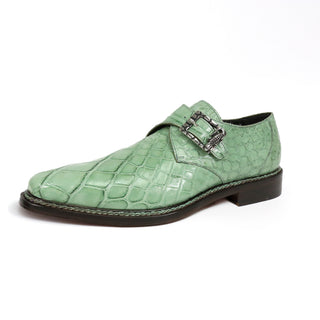 Mauri 3281/2 Shadow Exotic Alligator Skin Single Monk-Strap (MA5661)(Made to Order)-AmbrogioShoes