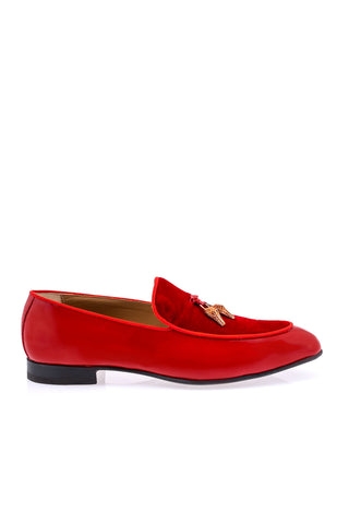 Mauri 3294 Velvet & Patent Leather Tassel Loafer-AmbrogioShoes