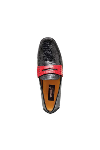 Mauri 3502 Suave Exotic Crocodile Skin & Patent Calf-Skin Leather Penny Driver (MA5346)-AmbrogioShoes