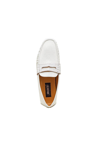 Mauri 3502 Suave Exotic Crocodile Skin & Patent Calf-Skin Leather Penny Driver (MA5346)-AmbrogioShoes
