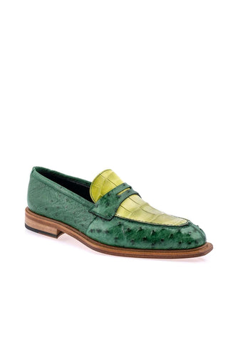 Mauri 3862 Ostrich & Alligator Penny Loafer-AmbrogioShoes