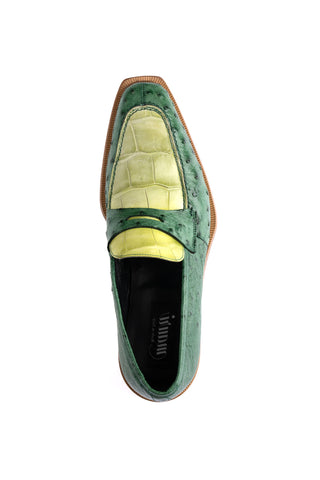 Mauri 3862 Ostrich & Alligator Penny Loafer-AmbrogioShoes