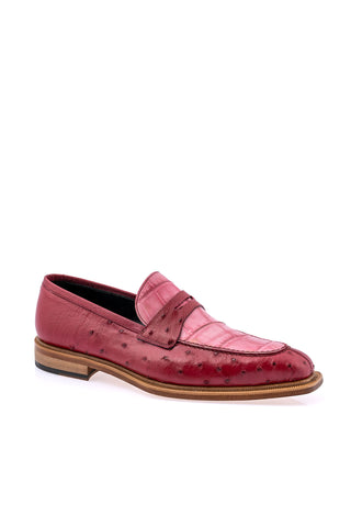 Mauri 3862 Ostrich & Alligator Penny Loafer-AmbrogioShoes