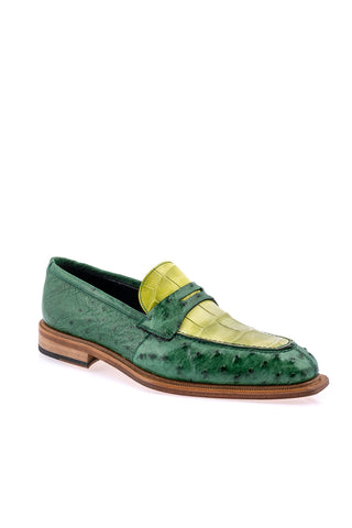 Mauri 3862 Ostrich & Alligator Penny Loafer - Special Order-AmbrogioShoes