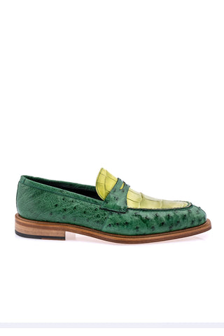 Mauri 3862 Ostrich & Alligator Penny Loafer - Special Order-AmbrogioShoes