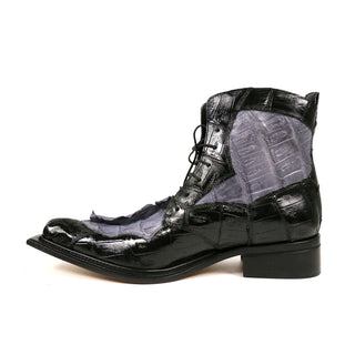 Mauri 42742-1 Men's Shoes Exotic Baby Crocodile Skin Boots (MA4612) (Special Order)-AmbrogioShoes