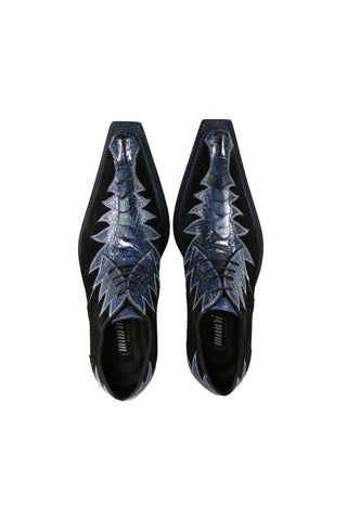 Mauri 42810/1 Saloon Exotic Special Dye Ostrich Skin & Suede Derby (MA5690)-AmbrogioShoes