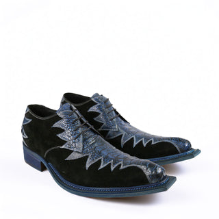 Mauri 42810/1 Saloon Exotic Special Dye Ostrich Skin & Suede Derby (MA5690) (Made to Order)-AmbrogioShoes