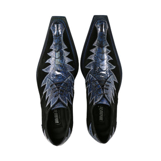 Mauri 42810/1 Saloon Exotic Special Dye Ostrich Skin & Suede Derby (MA5690) (Made to Order)-AmbrogioShoes