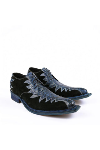 Mauri 42810/1 Saloon Exotic Special Dye Ostrich Skin & Suede Derby (MA5690)-AmbrogioShoes