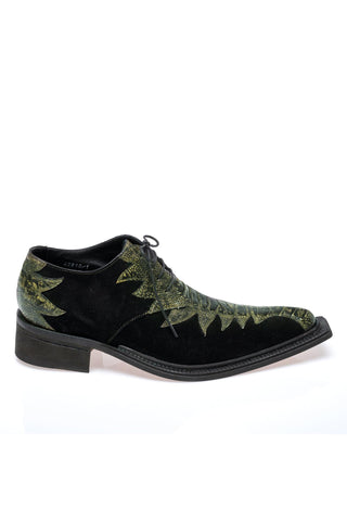 Mauri 42810/1 Saloon Exotic Special Dye Ostrich Skin & Suede Derby (MA5690)-AmbrogioShoes