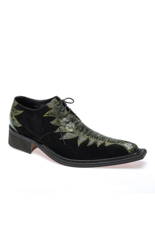 Mauri 42810/1 Saloon Special Dye Ostrich Skin & Suede Derby (MA5690)-AmbrogioShoes
